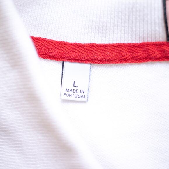 PINK Jerome Pink Red and Blue Striped White Polo Shirt Size Large - Picture 4 of 8